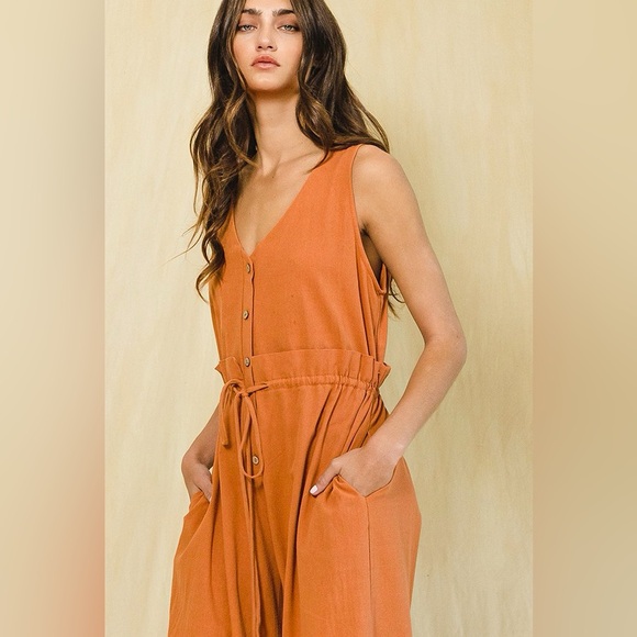 BUCKETLIST Pants - NWOT BUCKETLIST Orange Comfy Jumpsuit